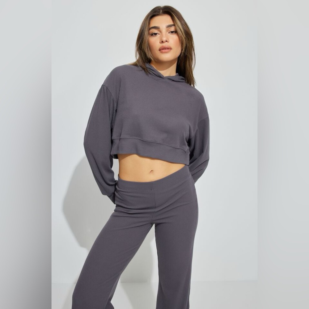 Sz US S Garage oversized Hoodie grey  Ribbed sleeves grey comes NWT